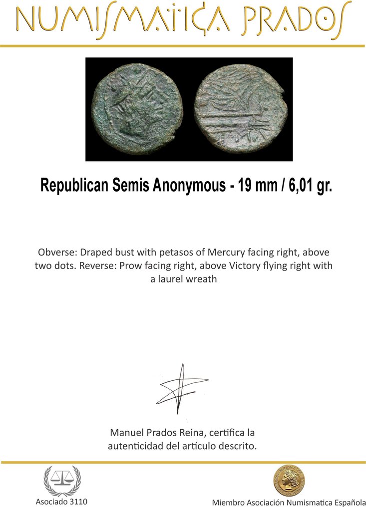 羅馬共和國. Anonymous. Semis  (沒有保留價) #1.0