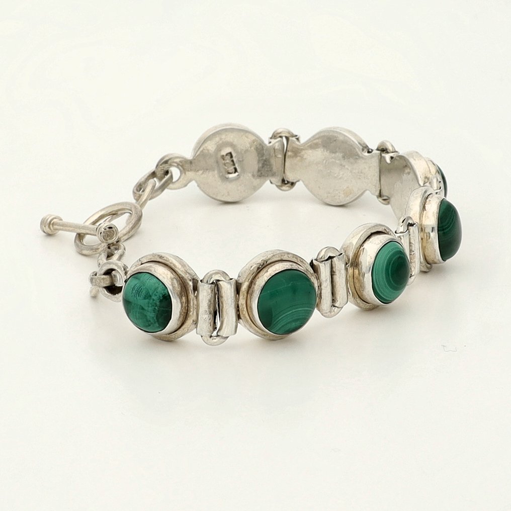 Senza prezzo di riserva - Bracciale Argento - Malachite #1.0