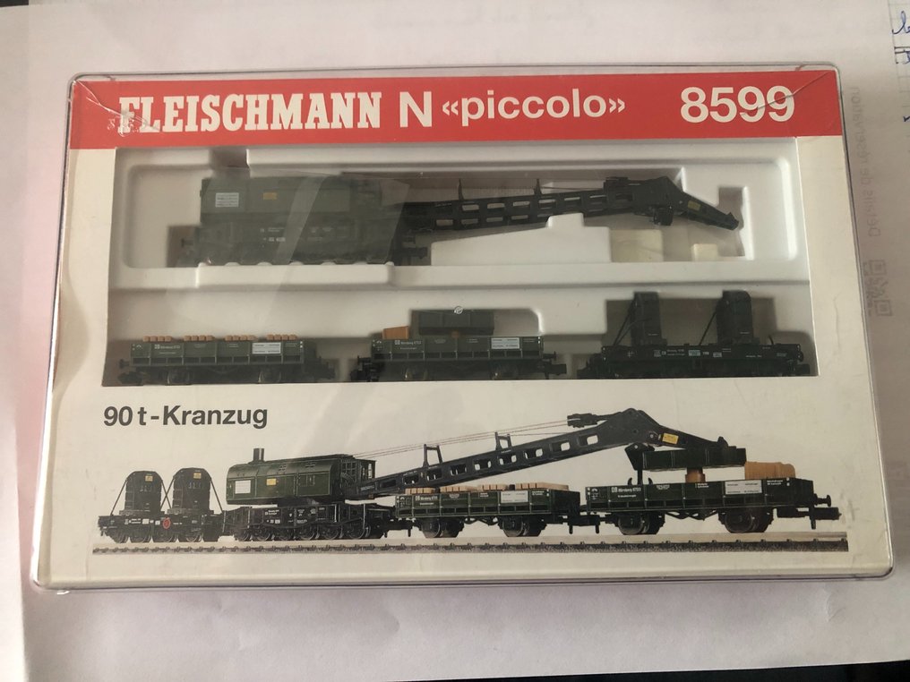 Fleischmann N - 8599 - Ensemble de wagons de marchandises pour trains miniatures (1) - Grue - DB #1.0