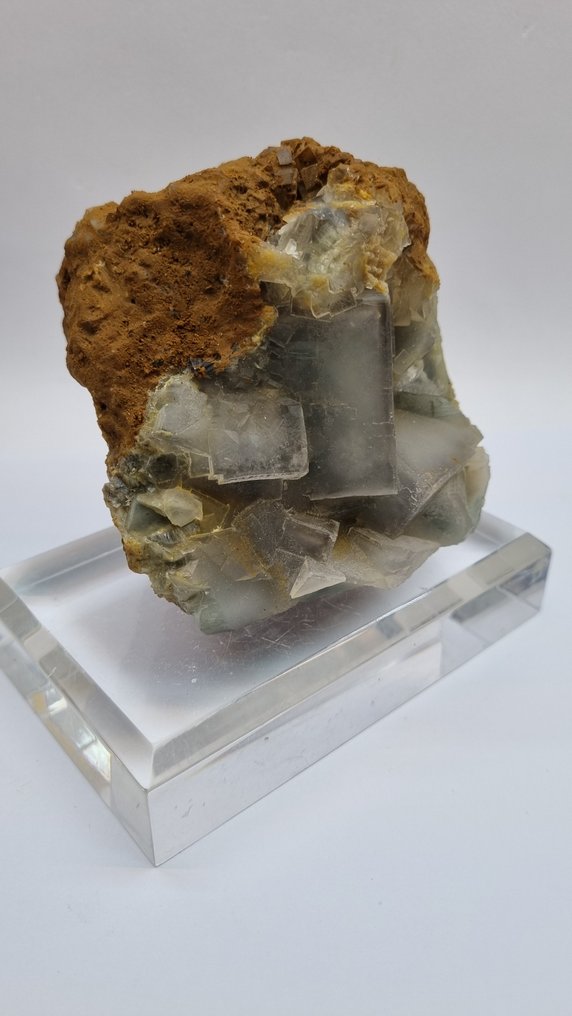 萤石 水晶矩晶体 - 高度: 9 cm - 宽度: 8.5 cm- 830 g - (1) #2.1