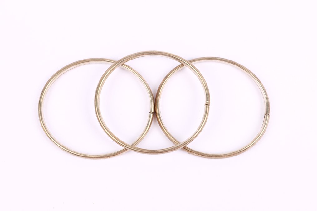 Senza prezzo di riserva - Braccialetto Argento - set di tre vintage #4.3