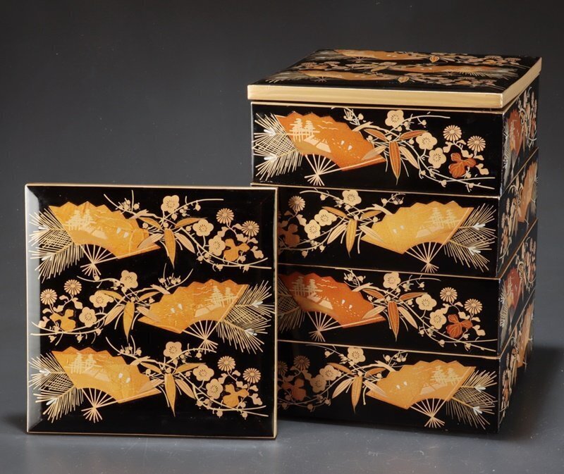 Yume Sanuki - Wooden 4 Tiered Box with Makie Lacquerware - Κουτί - Ξύλο #2.1