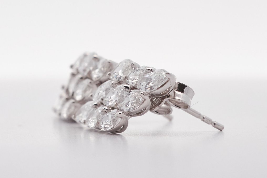 Zonder minimumprijs - Oorbellen - 14 karaat Witgoud - 2.32ct. tw. Diamant (Lab-grown) #4.3
