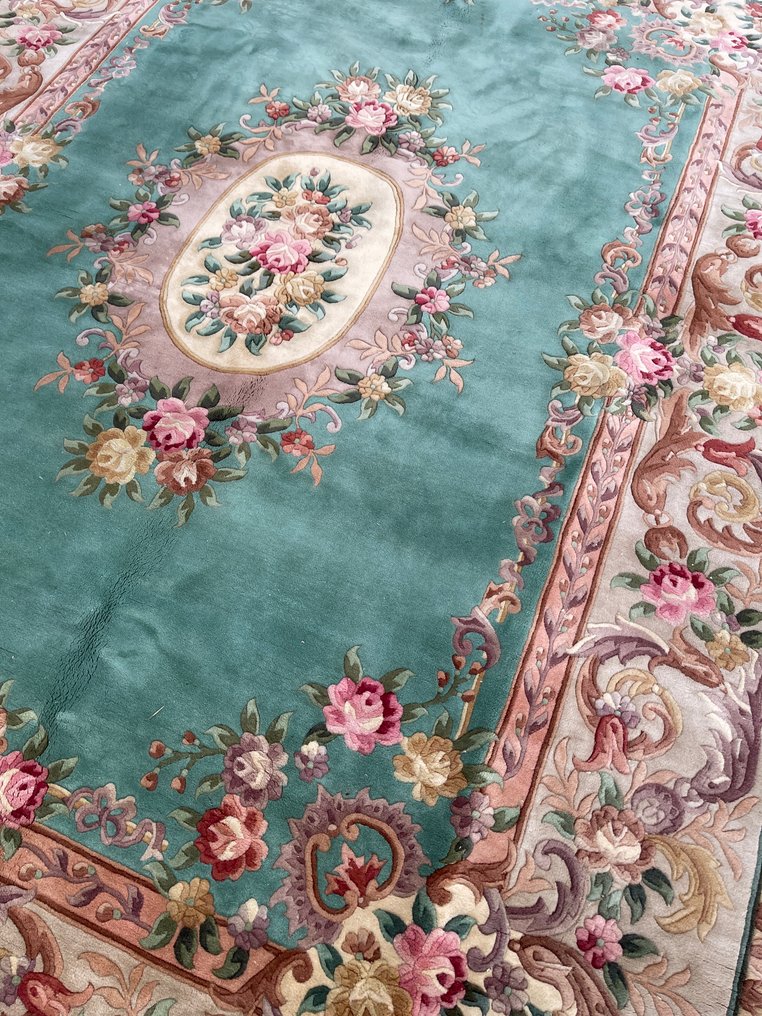 中国北京手工羊毛地毯 - 手工编织 - 羊毛 - 地毯 - 高品质地毯 - 高毛绒地毯 - 地毯 - 376 cm - 274 cm #3.2