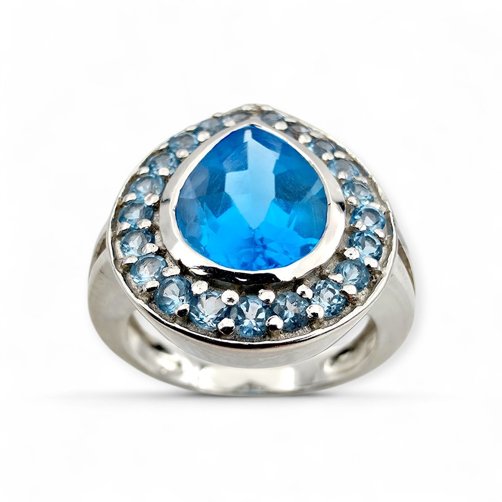 Senza prezzo di riserva - Anello Argento - Topaz (Certificato) #3.2