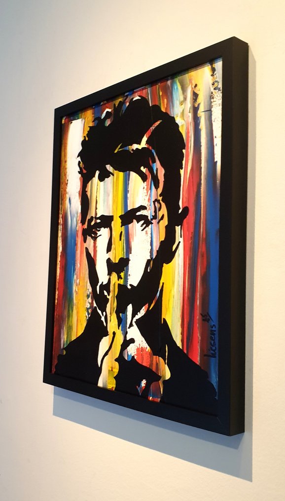 Liesens - David Bowie (handpainted on canvas) met lijst #2.1