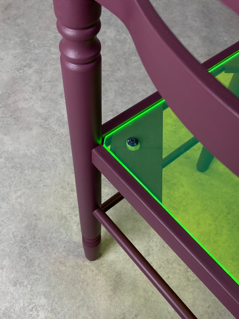Nicola Beger - Nicola Beger - Sedia - Legno, plexiglass - Sedia aubergine con plexi #4.3