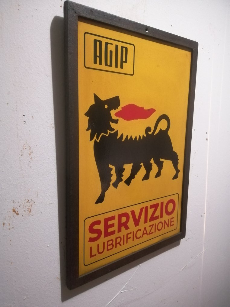 Agip - Διαφημιστική διαφήμιση Agip - Agip - Διαφημιστική πινακίδα - 1980 - Μέταλλο #2.1