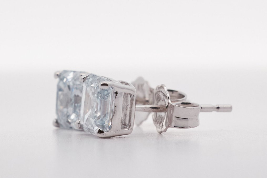 Zonder minimumprijs - Oorbellen - 14 karaat Witgoud - 2.02ct. tw. Diamant (Lab-grown) #4.3