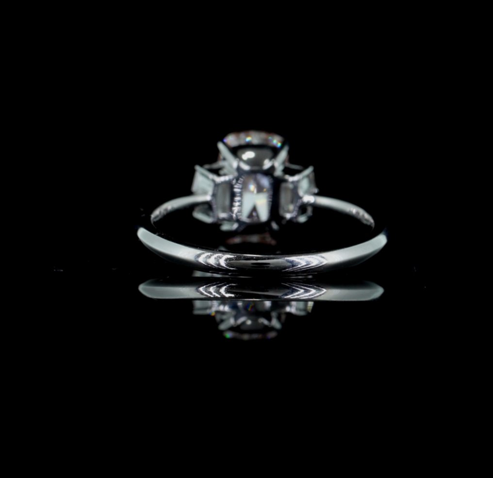 Ring - 14 karat Hvitt gull -  2.01ct. tw. Rosa Diamant (Fancy farget lab-dyrket diamant) - Diamant #3.2