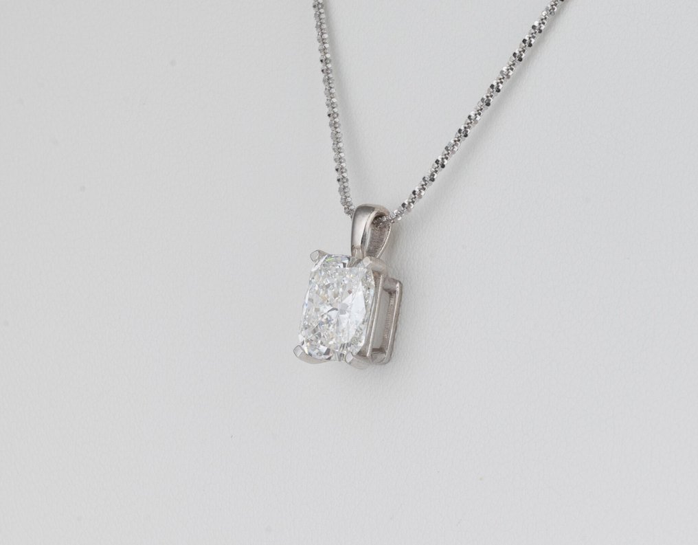 没有保留价 - 链 - 14K包金 白金 -  3.04ct. tw. 钻石 (实验室培育) - 垫形 F-VVS2 #3.2