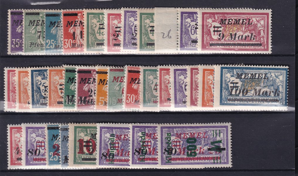 Memel 1922/1923 - Composition - Michel: 84/97,108/123,164/165 #1.0