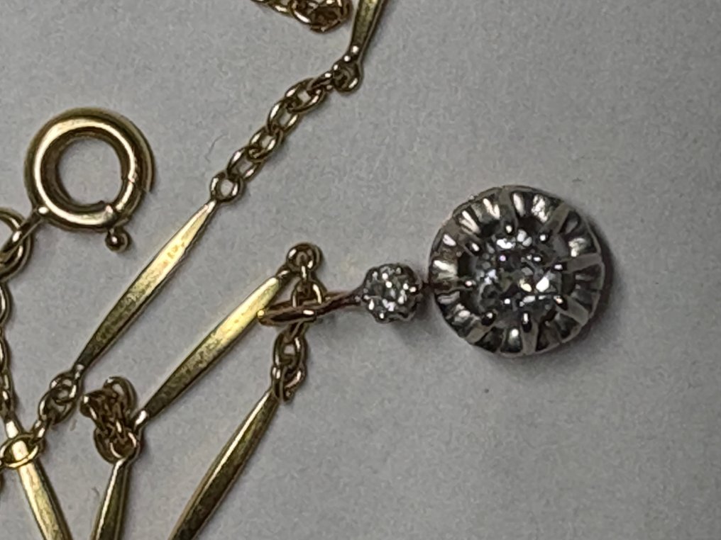 2 részes ékszerszett - 18 kt. Sárga arany, Fehér arany - 0.20ct. tw. Gyémánt (Természetes) #4.3