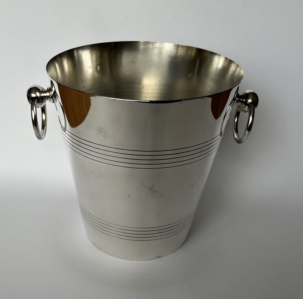 Vintage verzilverde wijnkoeler - Secchiello per vino - Placcato argento - stile Art Deco #3.2