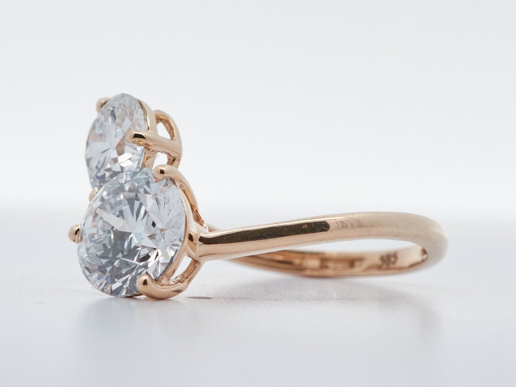 沒有保留價 - 戒指 - 14 克拉 黃金 -  2.56ct. tw. 鉆石 (實驗室培育) #4.3