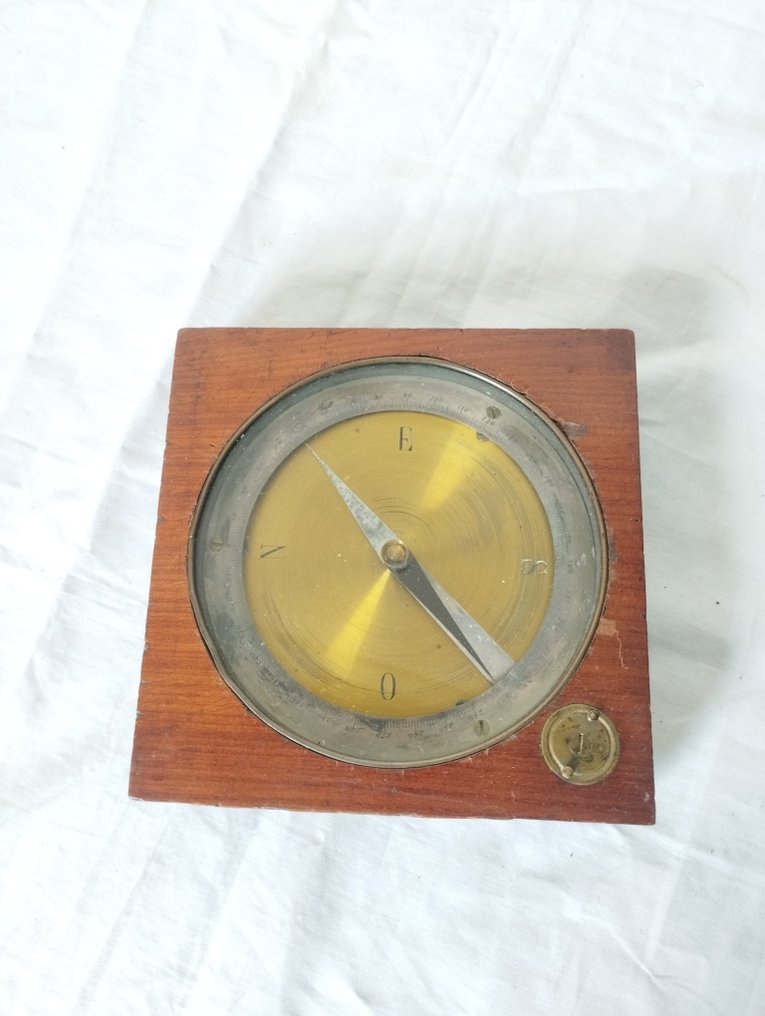 Kompas - Mosiądz, Drewno - Compas marin ancien de navigation - duży #1.0