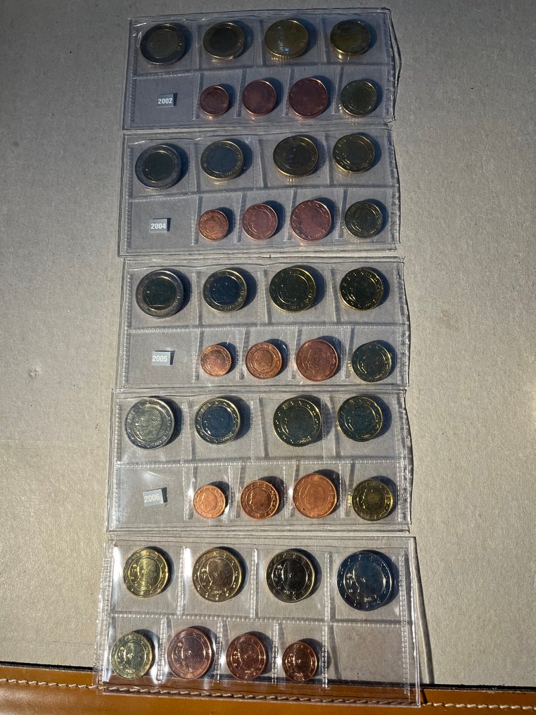 België. Series 1 Cent - 2 Euro 2002/2018 (5 series)  (Zonder minimumprijs) #1.0