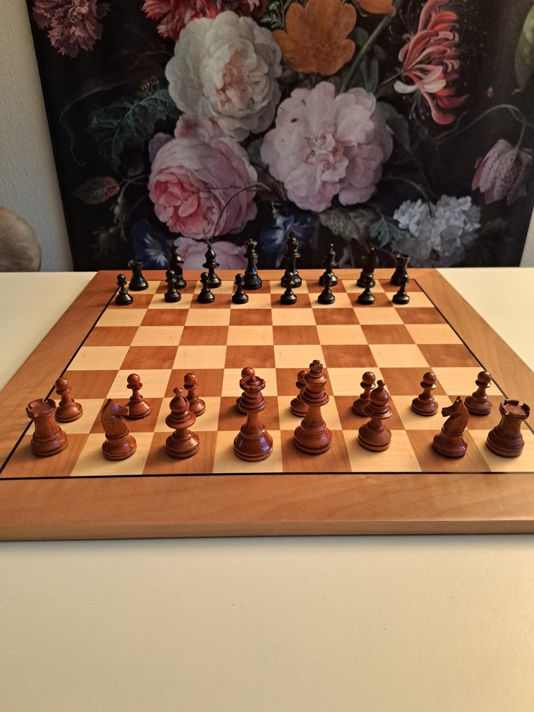 Σετ σκακιού - Antiek verzwaarde schaakstukken + excellent schaakbord - Ξύλο #4.3