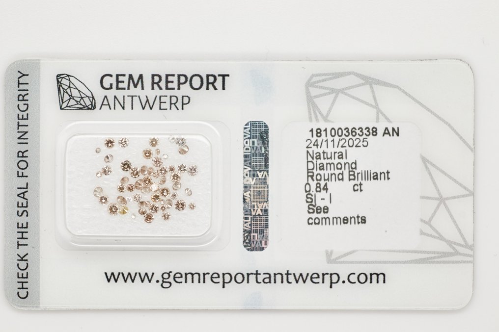 没有保留价 - 56 pcs 钻石  (天然)  - 0.84 ct - 圆形 - SI1 微内含一级, SI2 微内含二级, I1 内含一级, I2 内含二级, I3 - 安特卫普宝石报告（GRA） #1.0