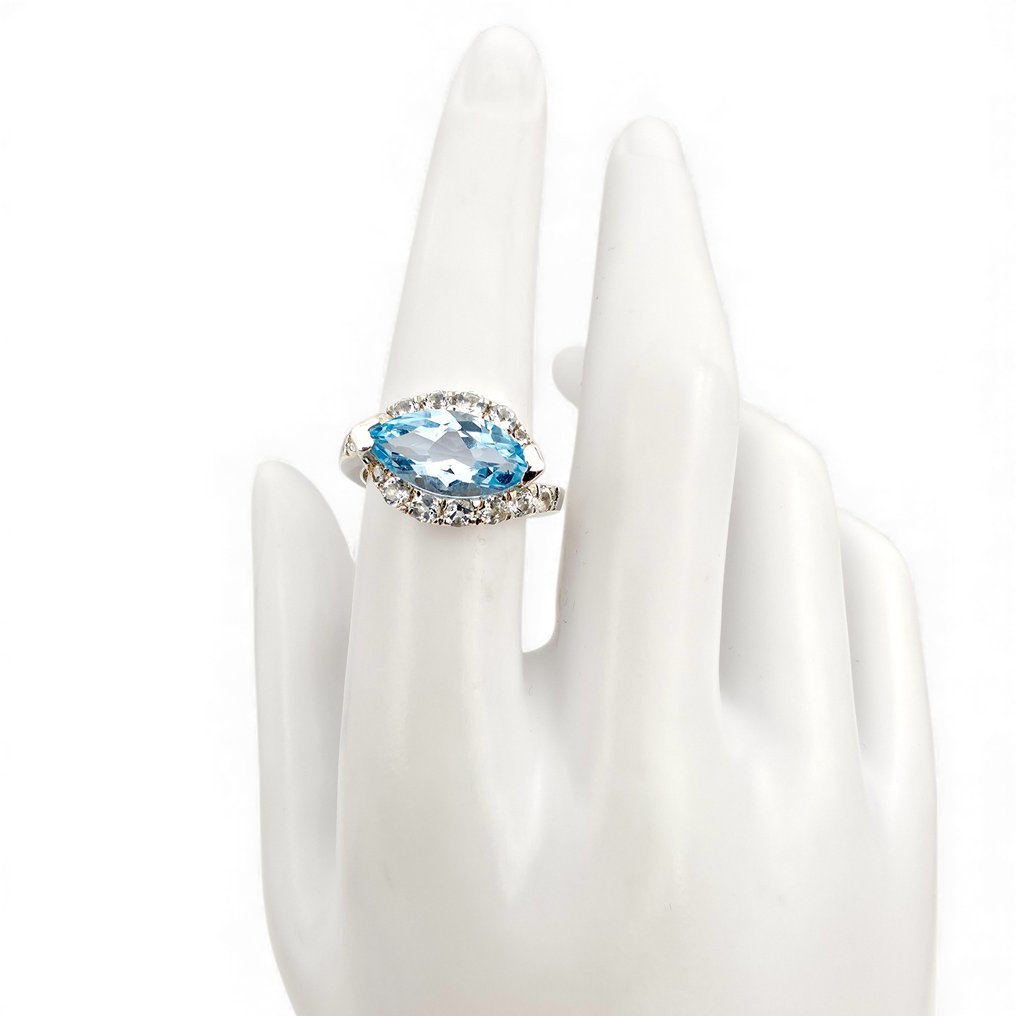 Zonder minimumprijs - Ring Zilver - Topaz (Gecertificeerd) #4.3