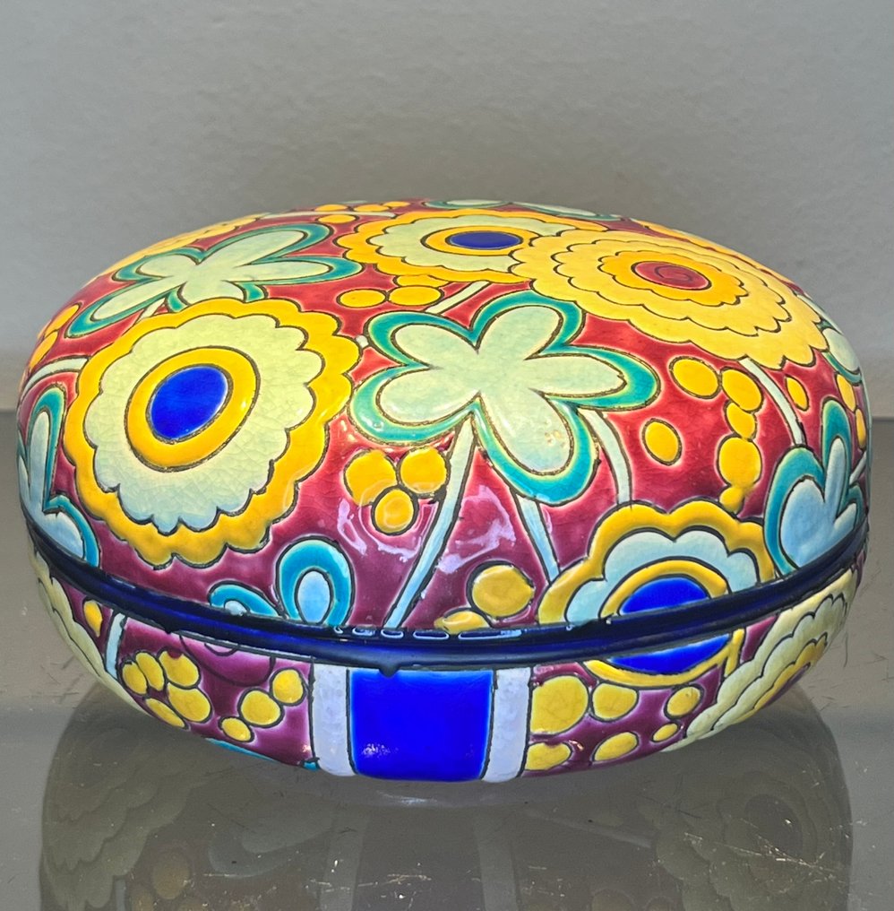 Keramis Boch - Charles Catteau, & Raymond Chevalier - Θήκη - Κουτί με διακοσμητικό καπάκι D.2810 - Faînce Fine #1.0