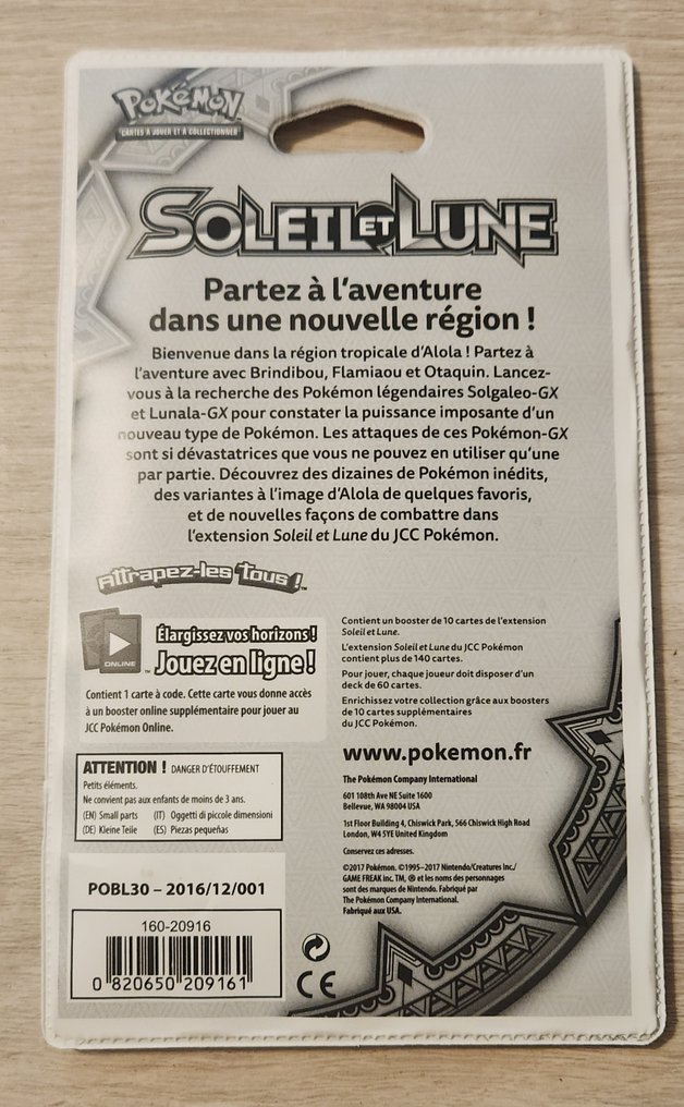 Pokémon - 1 Blister-pakke - Booster scellé de 10 cartes de l'extension Soleil et Lune - Sun & Moon #1.0
