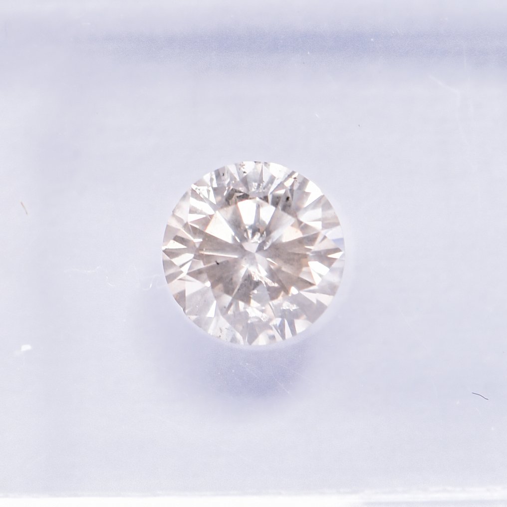 χωρίς τιμή ασφαλείας - 1 pcs Διαμάντι (Φυσικού χρώματος) - 0.59 ct - Στρογγυλό - Light Καφετί Ροζ - I1 - International Gemological Institute (IGI) - VG VG #3.2