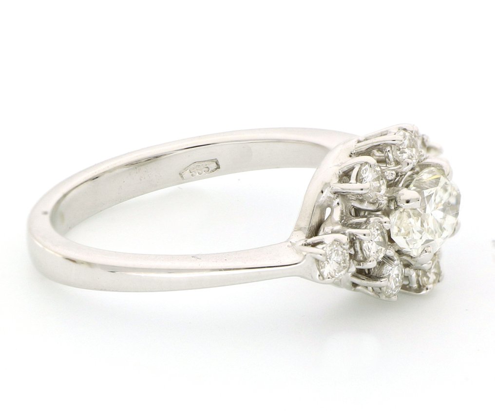 沒有保留價 - 戒指 - 14 克拉 白金 -  1.00ct. tw. 鉆石 (天然)  #1.0