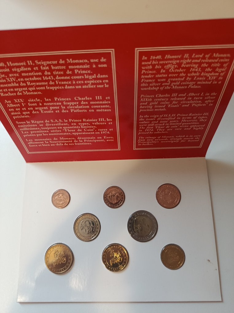 Monaco. Year Set (BU) 2001/2002 (2 sets)  (Nincs minimálár) #3.2