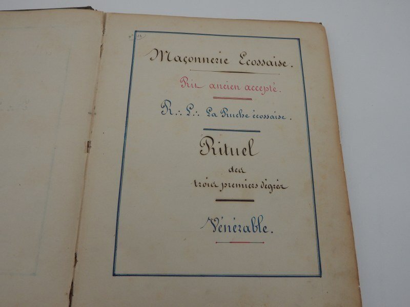 onbekend - franc maconnerie masonic Maconnerie Ecossaise manuscrit rituel Rit ancien accepte des trois premier - 1840 #3.2