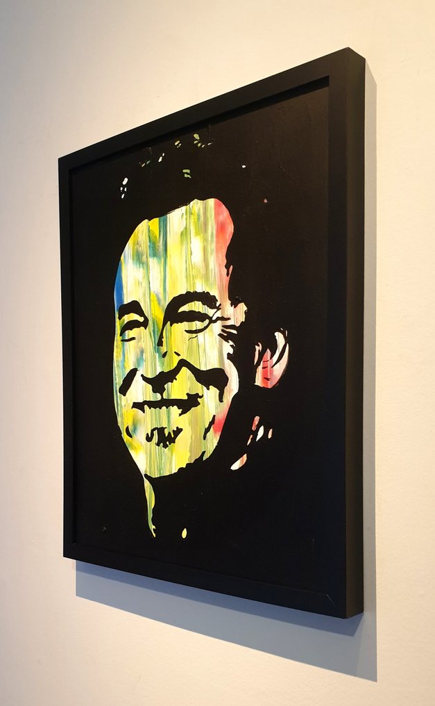 Liesens - Bruce Springsteen (handpainted on canvas) met lijst #1.0