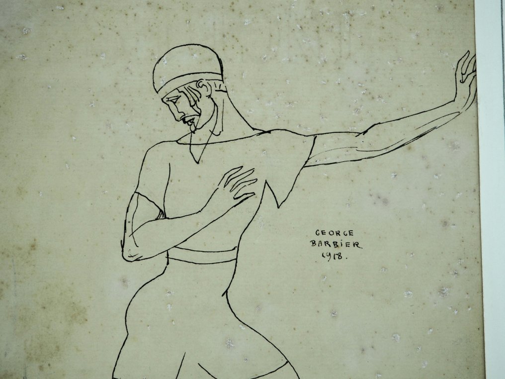 George BARBIER - dessin signé - original - encre - 1918 #3.2