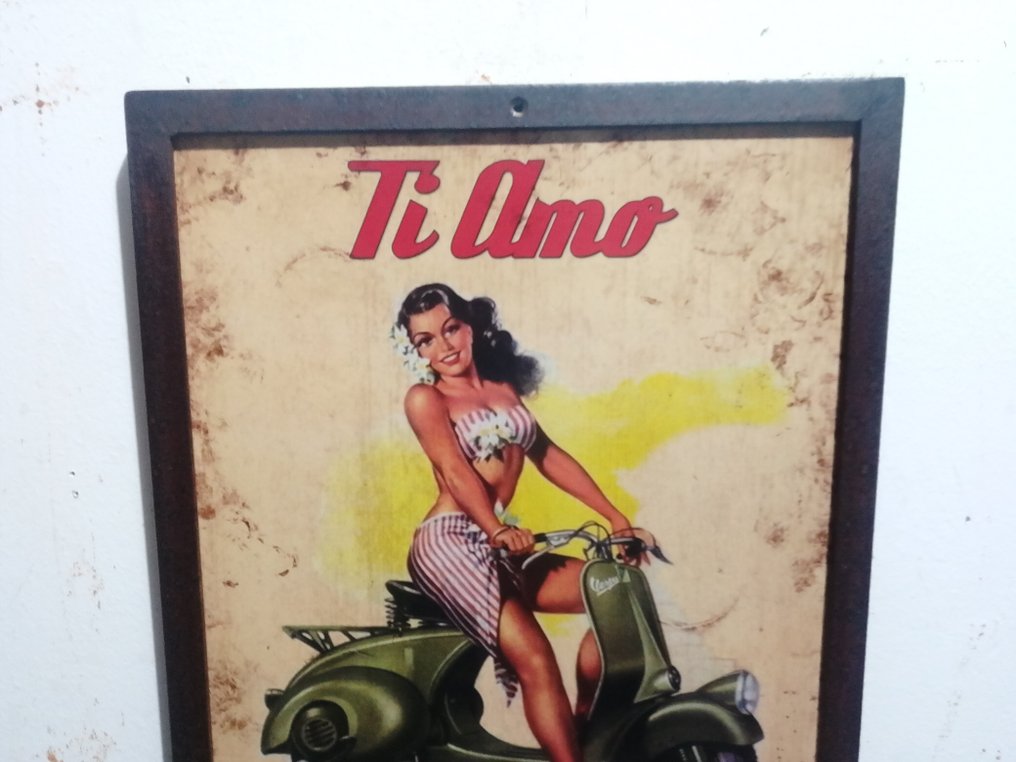 Piaggio - Placa de ferro - piaggio - Sinal publicitário - 1965 - Ferro #3.2