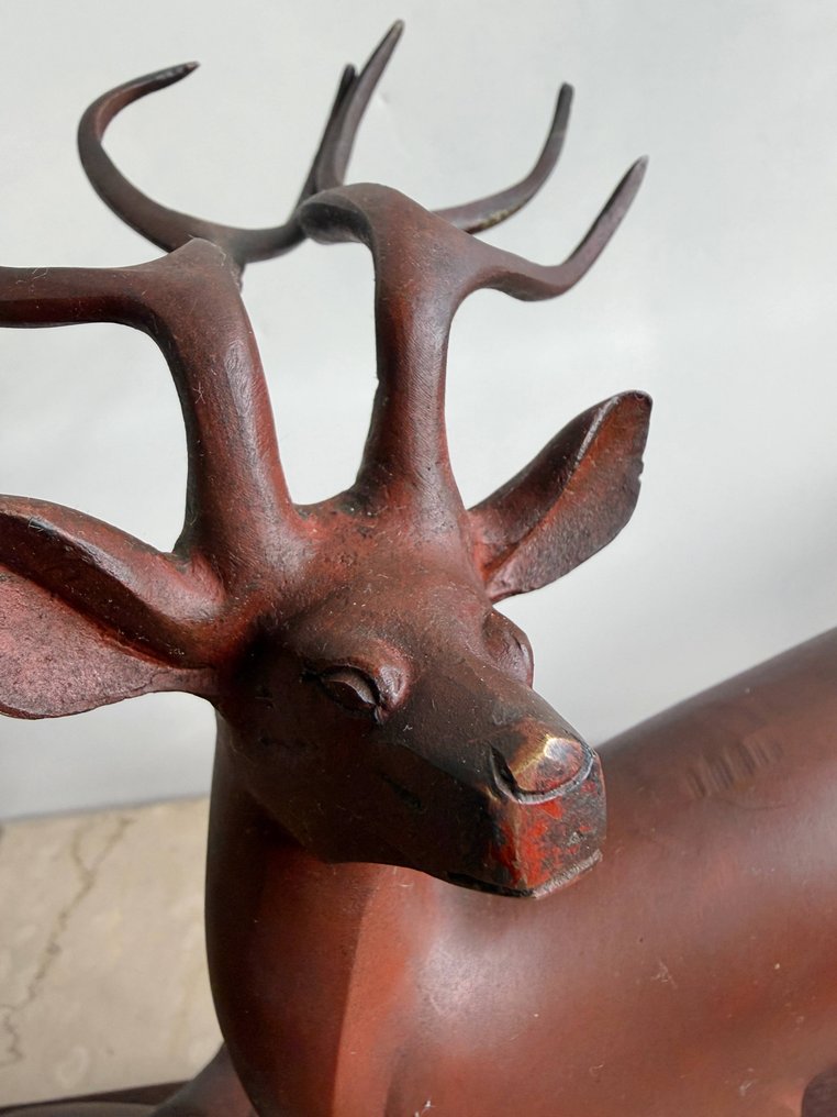 God's messenger stag and doe Deers - Statua Bronzo - Giappone #4.3