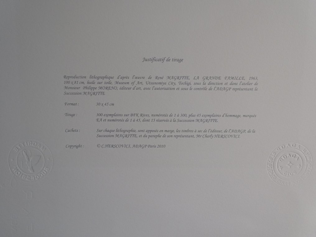 René Magritte (1898-1967), d'après - L´Empire des Lumières #3.2