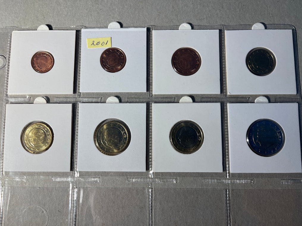 Βέλγιο. Series 1 Cent - 2 Euro 1999/2001 (3 series)  (χωρίς τιμή ασφαλείας) #4.3