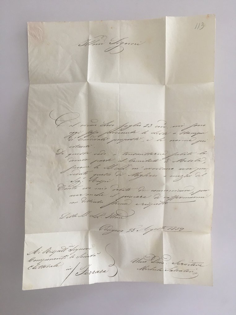 Włochy - Rząd Tymczasowy - okładka historyczna z tekstem, datowana na 25 sierpnia 1859 roku, z Codigoro do #3.2