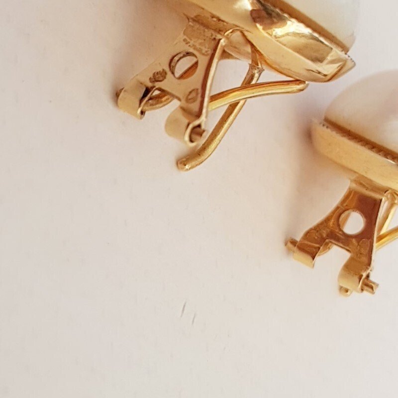 耳环 - 18K包金 黄金 珍珠 #4.3