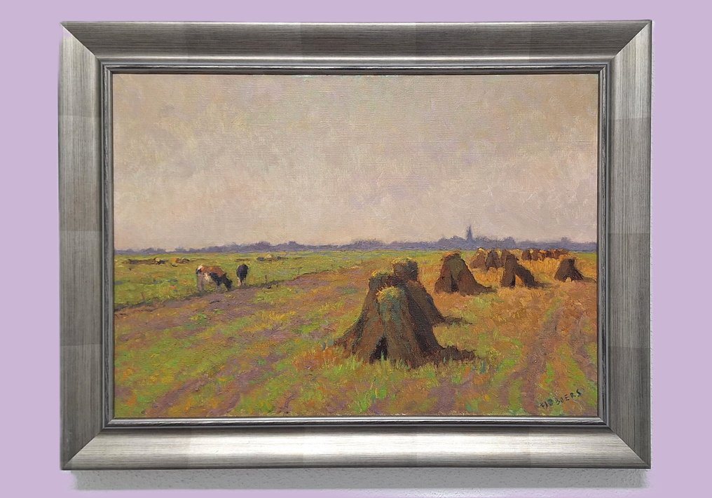 François Jacob D. BOERS (1914-1987) - ** NO RESERVE ** Landschap met in de verte een dorp #1.0