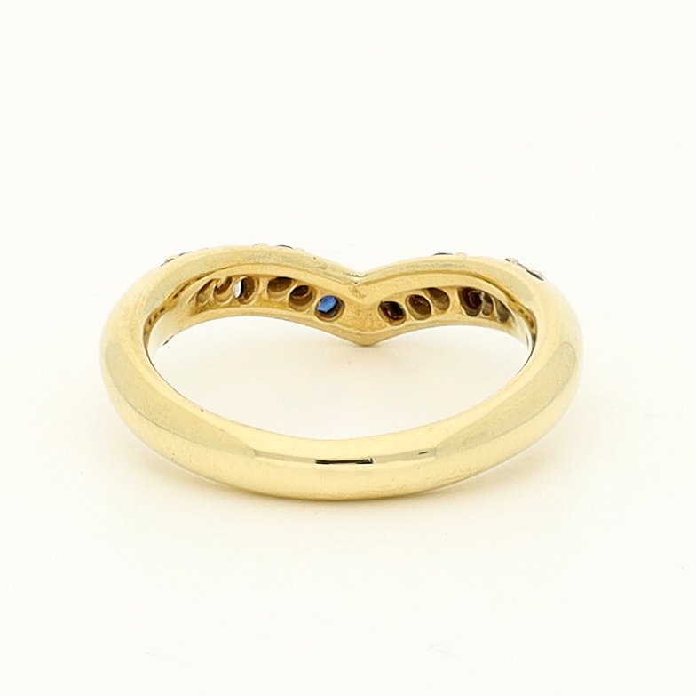 戒指 - 18 克拉 黃金 鉆石 (天然) - 藍寶石 #3.2