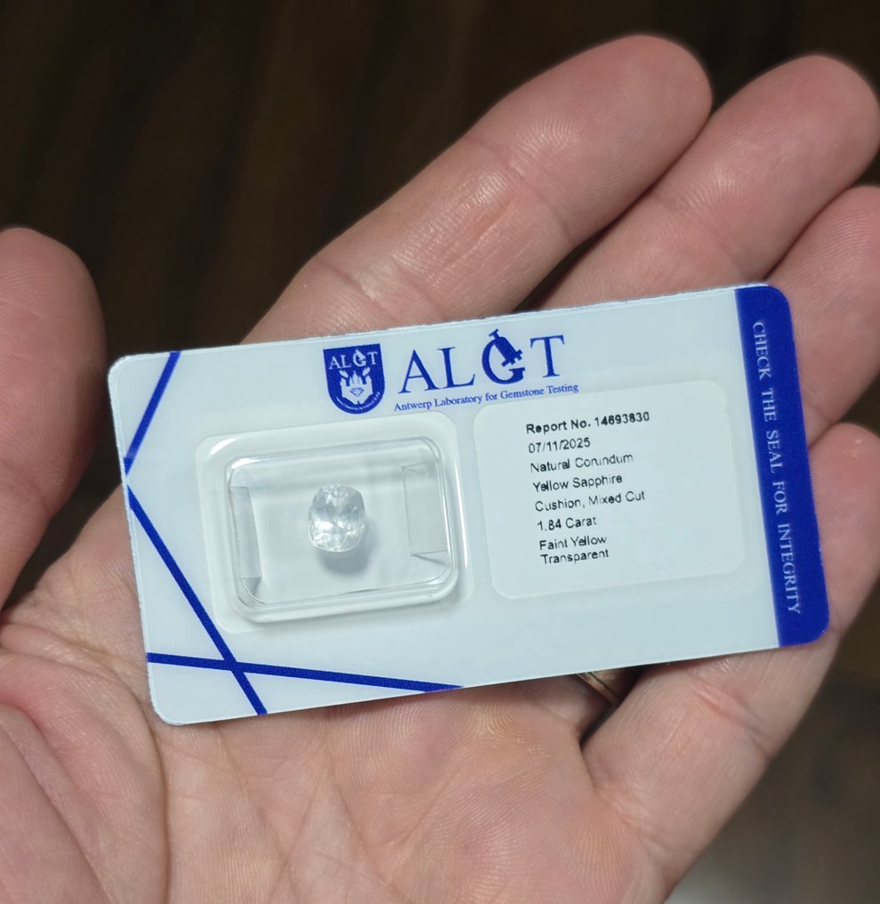 没有保留价 黄色 蓝宝石 - 1.84 ct - 安特卫普宝石检测实验室(ALGT) - 缅甸 - 没有热量 #3.2