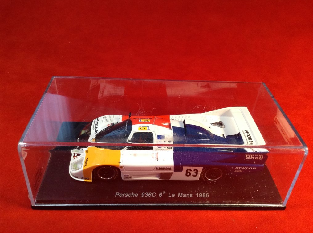 Spark 1:43 - Machetă mașină de curse - ref. #S4434 Porsche 936C GrC1 Team Schuster 6° Le Mans 1986 #63 Brunn/Schuster/Seher - Calitate excelentă - ediție limitată - dificil de găsit astăzi. #1.0