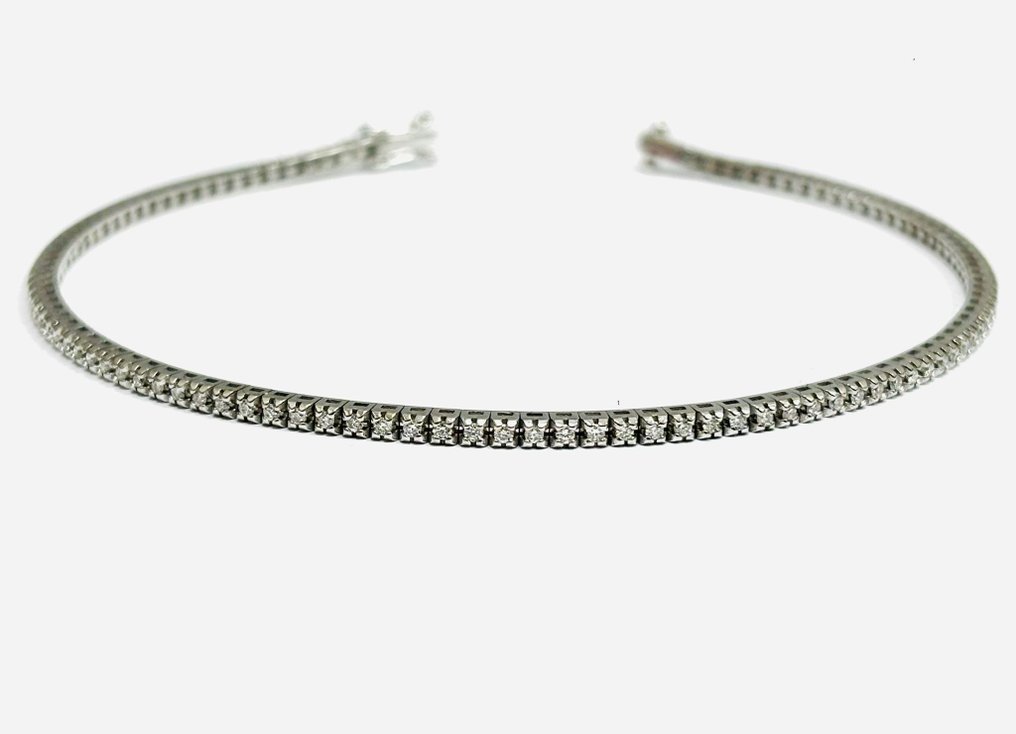 Βραχιόλι τένις - 18 καράτια Λευκός χρυσός -  2.20ct. tw. Διαμάντι (Φυσικό)  - Κατασκευασμένο στην Ιταλία #1.0