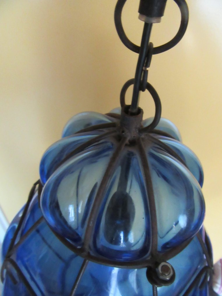吊燈 - 玻璃, 金屬 - 吊灯 蓝色玻璃 #3.2