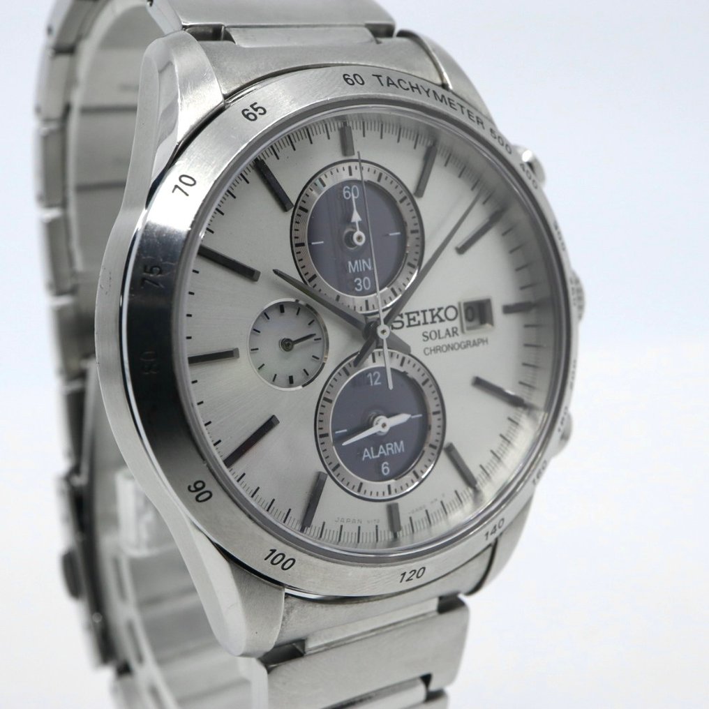 Seiko - Solar Alarm Chronograph "Panda" Dial - No reserve price - V172-0AP0 - Men - 2000-2010  #4.3