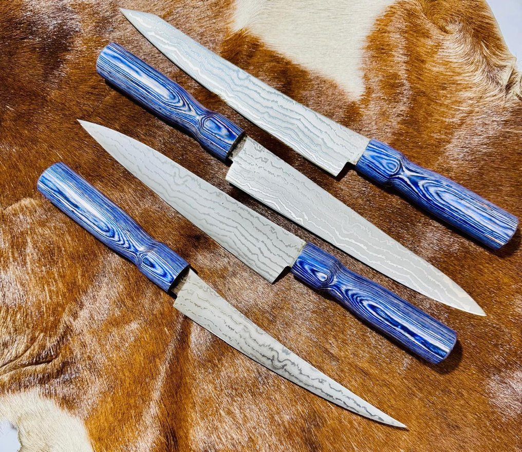 厨刀 -  日本厨房刀具套装（0035） - VG10钢材，较少钢材和异国木柄 - 日本 - 日本厨房刀具 #4.3