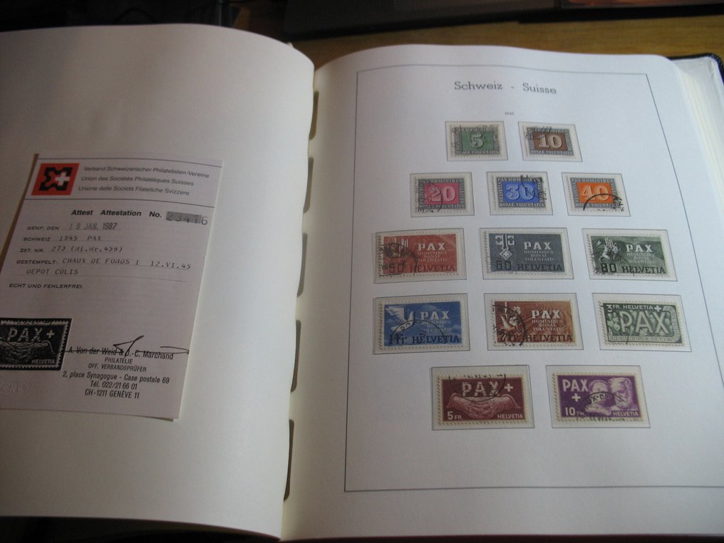 Switzerland  - Beautiful collection approximately 1850-2010, stamped with PAX, with certification, in 2 Lighthouse #1.0