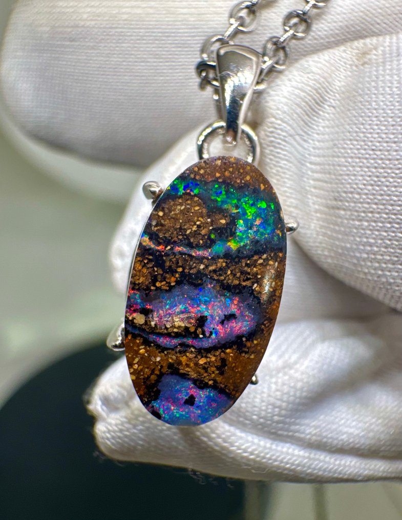 Οπάλιο Κρεμαστό κόσμημα - Ύψος: 20 mm - Πλάτος: 8.5 mm- 1.58 g - (1) #1.0