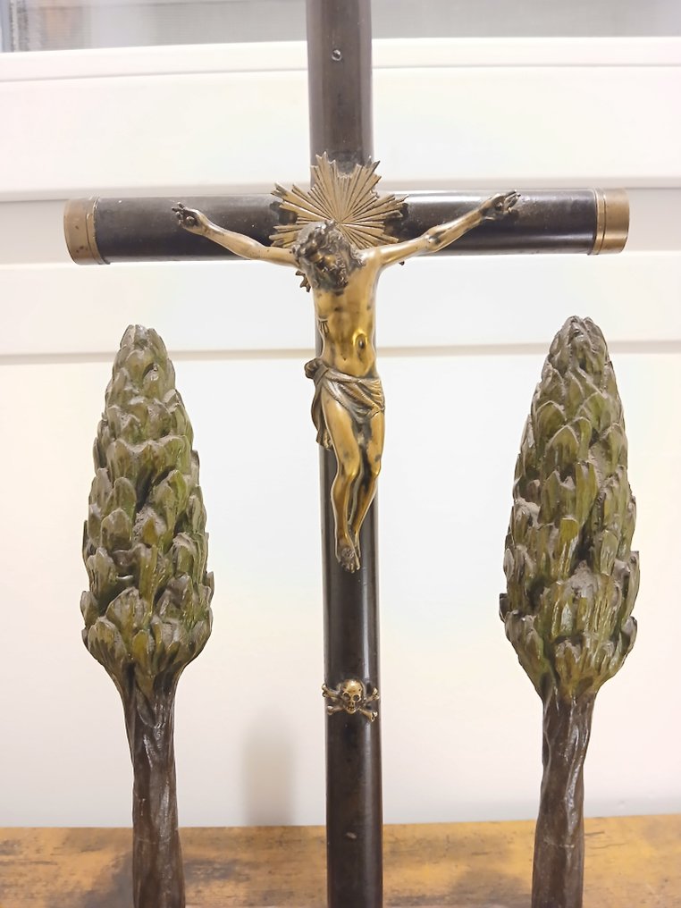  Εσταυρωμένος - Ξύλο, Μπρούντζος - 1850-1900 - 40 εκ.  #2.1