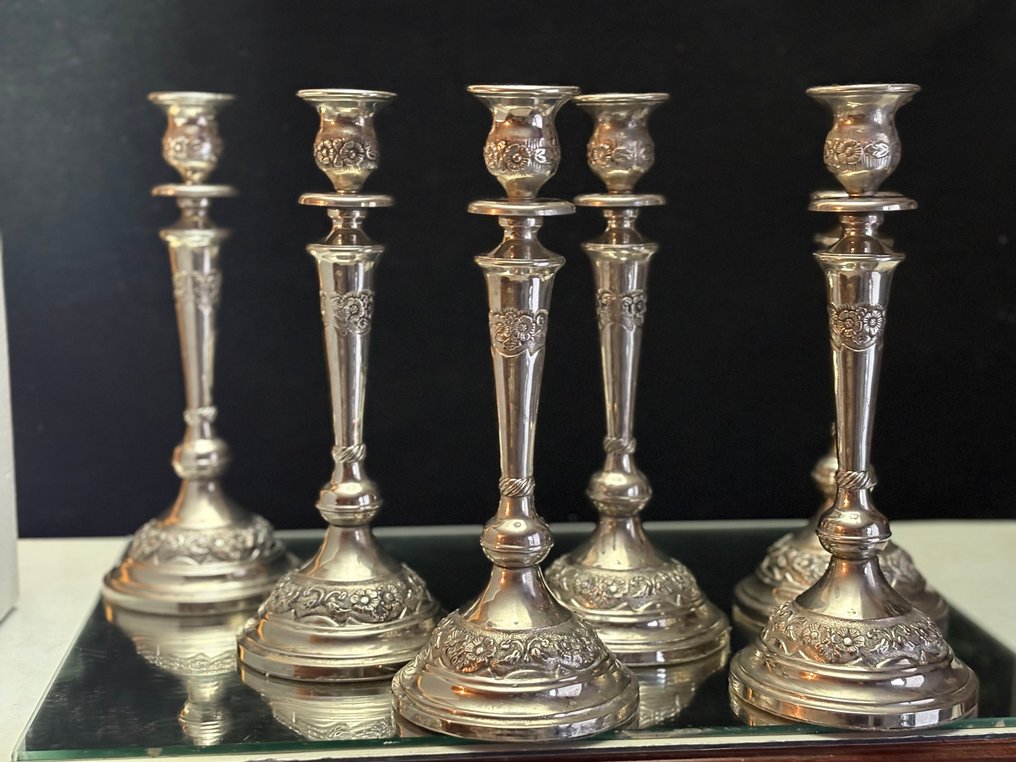 Lysestake (6) - sølvbelagt på kobber / messing, Forsølvet #3.2